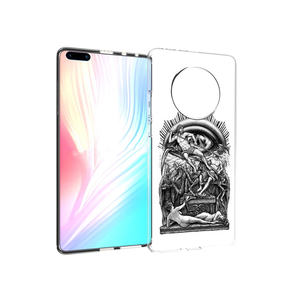 

Чехол MyPads Tocco для Huawei Mate 40 Pro оракул черно белый, Прозрачный, Tocco