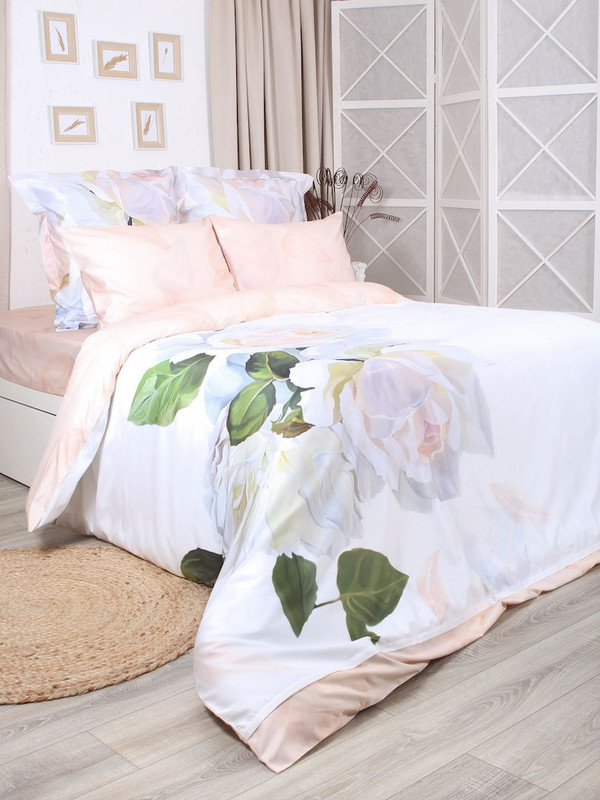 

Комплект постельного белья евро Mona Liza Flower Roses наволочки 70х70 и 50х70 сатин, евро Flower