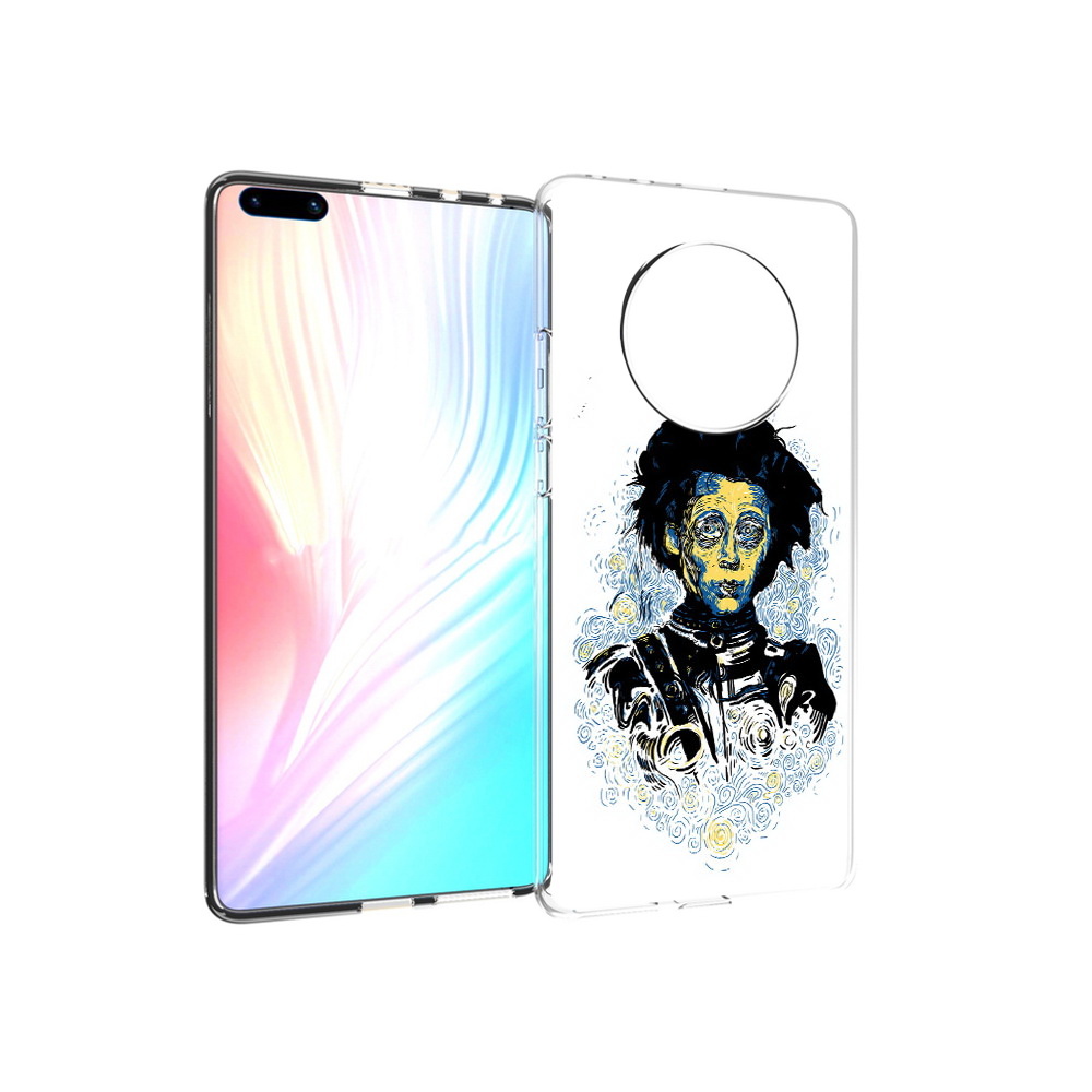 

Чехол MyPads Tocco для Huawei Mate 40 Pro парень черно-белый абстракция, Прозрачный, Tocco