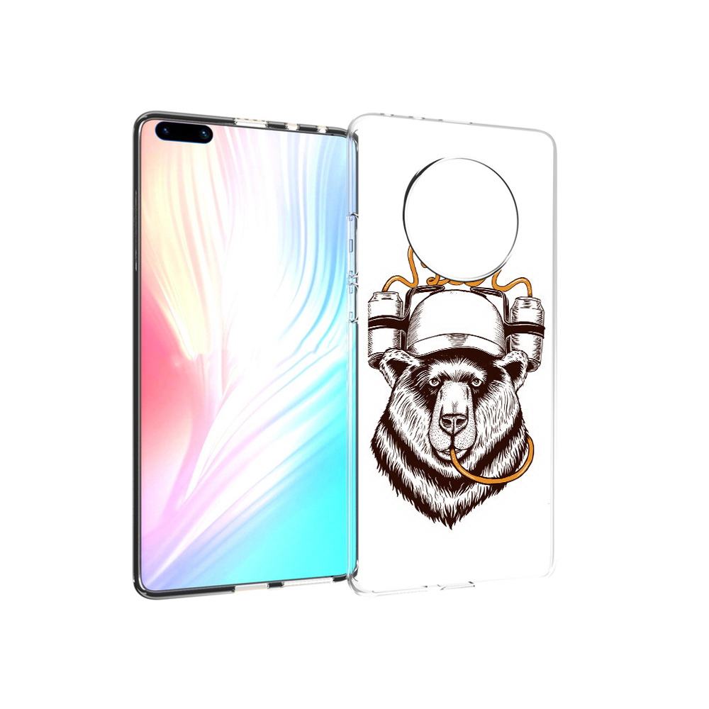 

Чехол MyPads Tocco для Huawei Mate 40 Pro пивной медведь, Прозрачный, Tocco