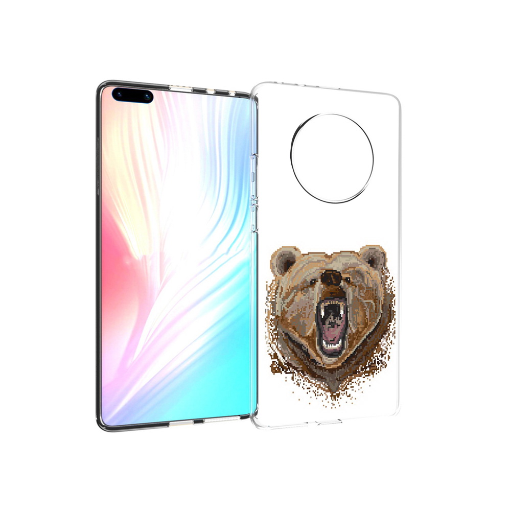 

Чехол MyPads Tocco для Huawei Mate 40 Pro пиксельный медведь, Прозрачный, Tocco