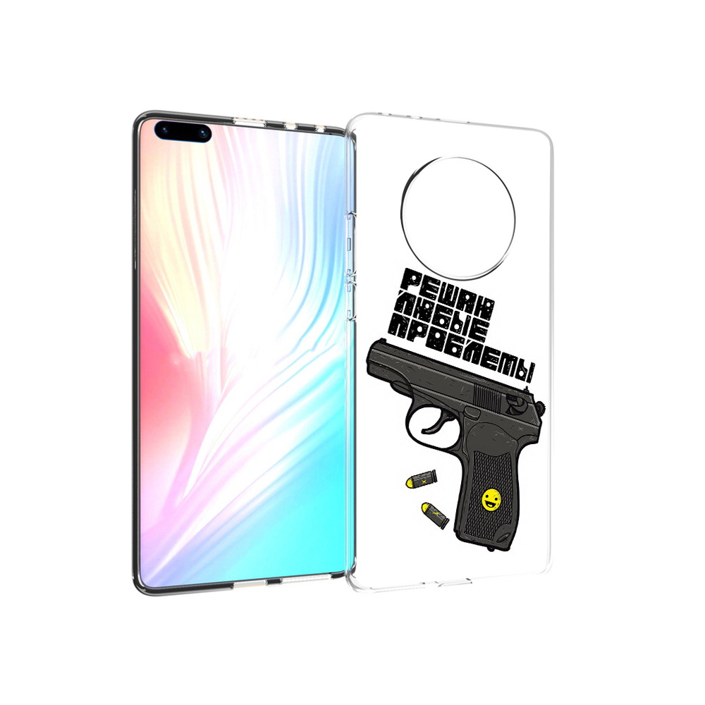 

Чехол MyPads Tocco для Huawei Mate 40 Pro пистолет против проблем, Прозрачный, Tocco