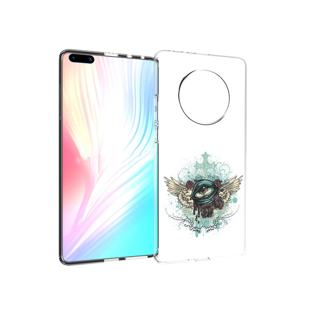 

Чехол MyPads Tocco для Huawei Mate 40 Pro плачущий глаз с крыльями, Прозрачный, Tocco