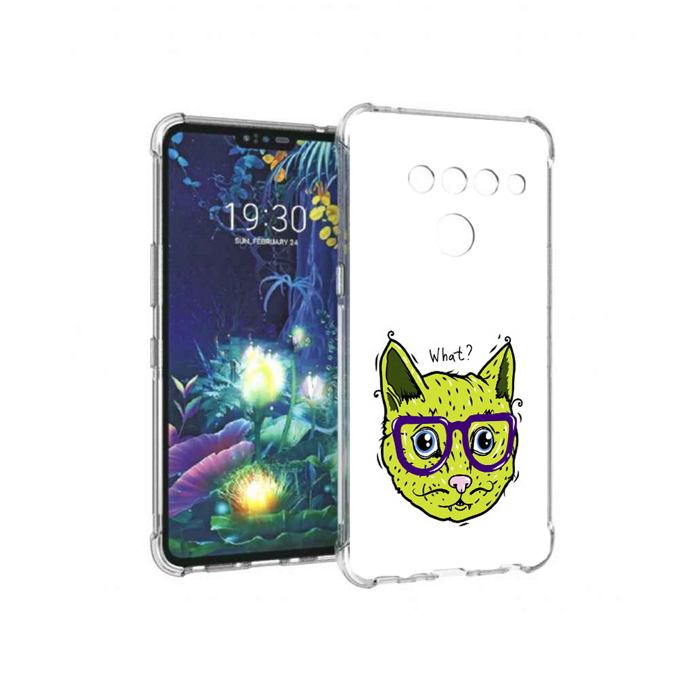 

Чехол MyPads Tocco для LG V50 ThinQ Зеленый кот, Прозрачный, Tocco