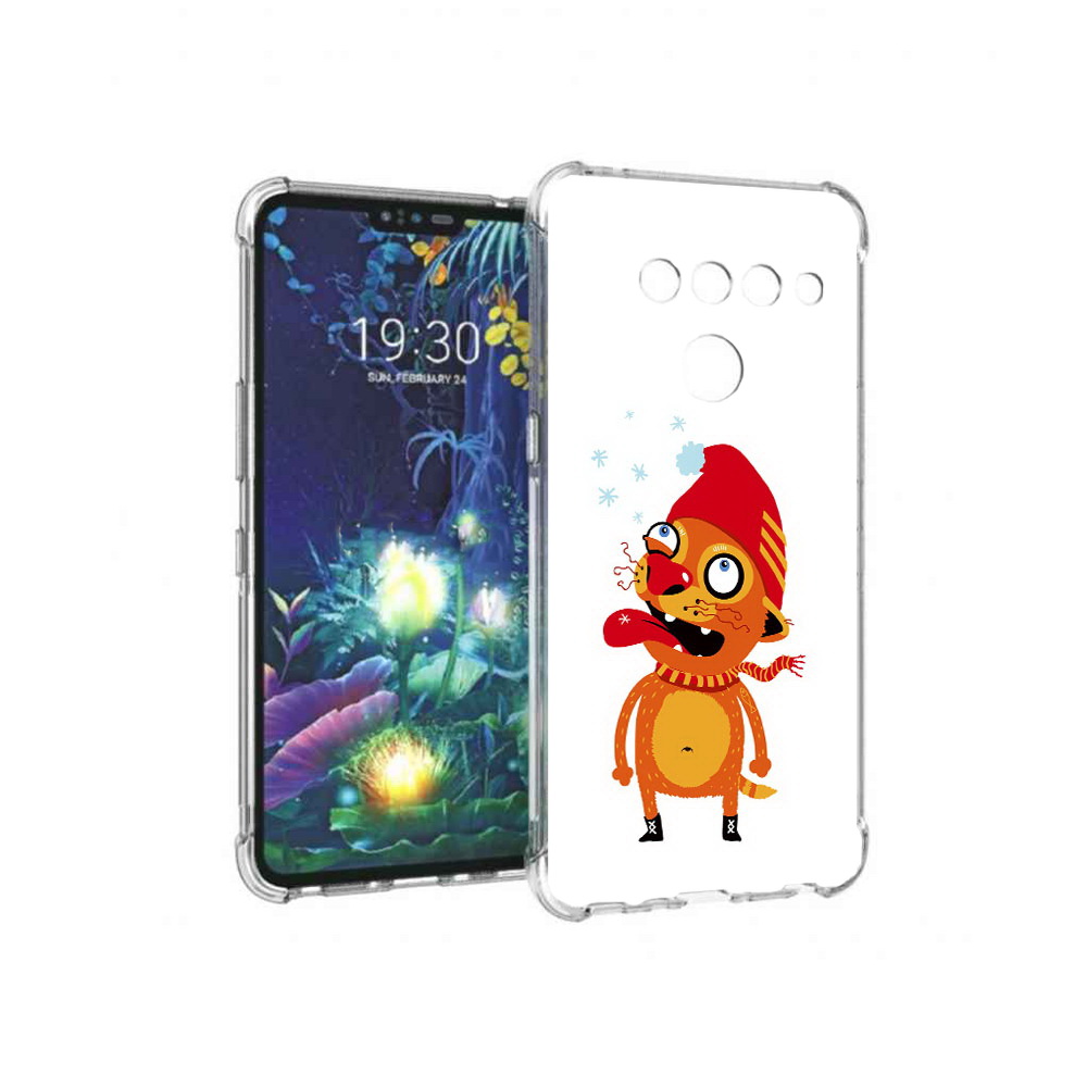 

Чехол MyPads Tocco для LG V50 ThinQ Зимний кот, Прозрачный, Tocco