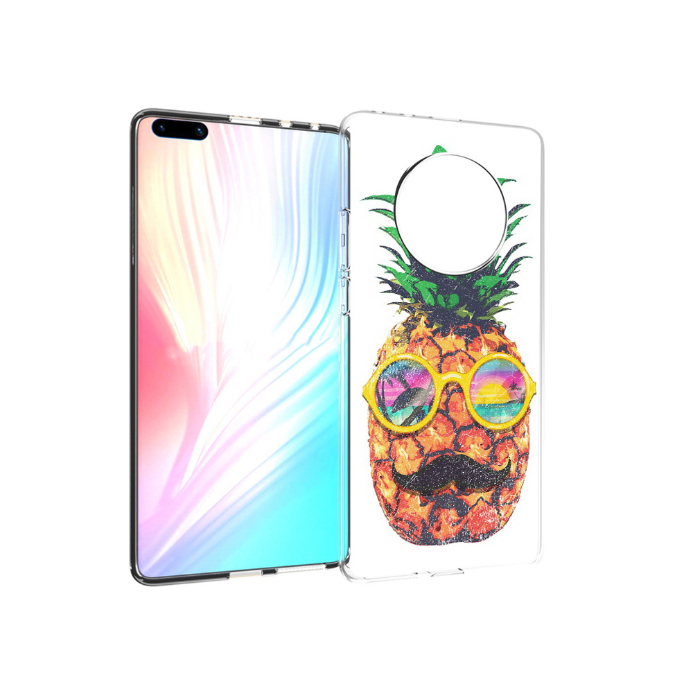 

Чехол MyPads Tocco для Huawei Mate 40 Pro прикольный ананас с лицом, Прозрачный, Tocco