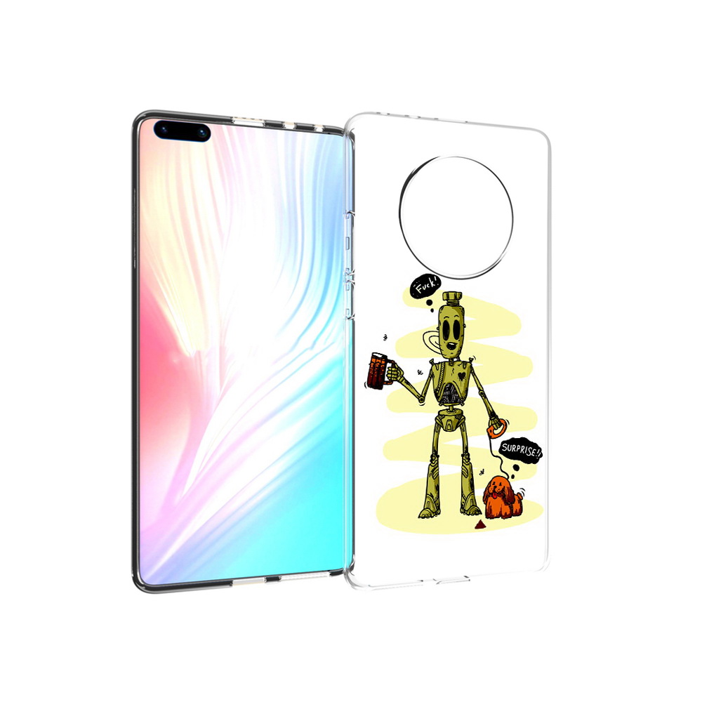 Чехол MyPads Tocco для Huawei Mate 40 Pro прикольный робот