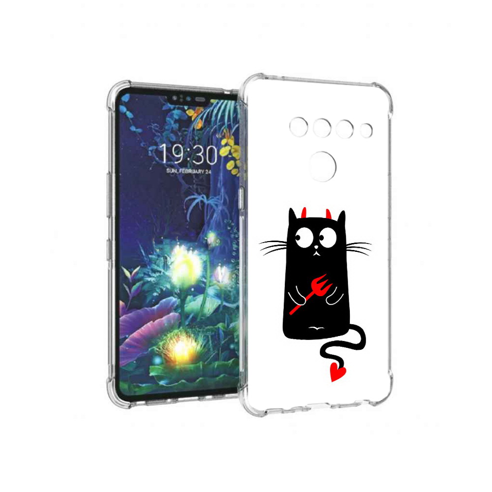 

Чехол MyPads Tocco для LG V50 ThinQ Кот демон, Прозрачный, Tocco
