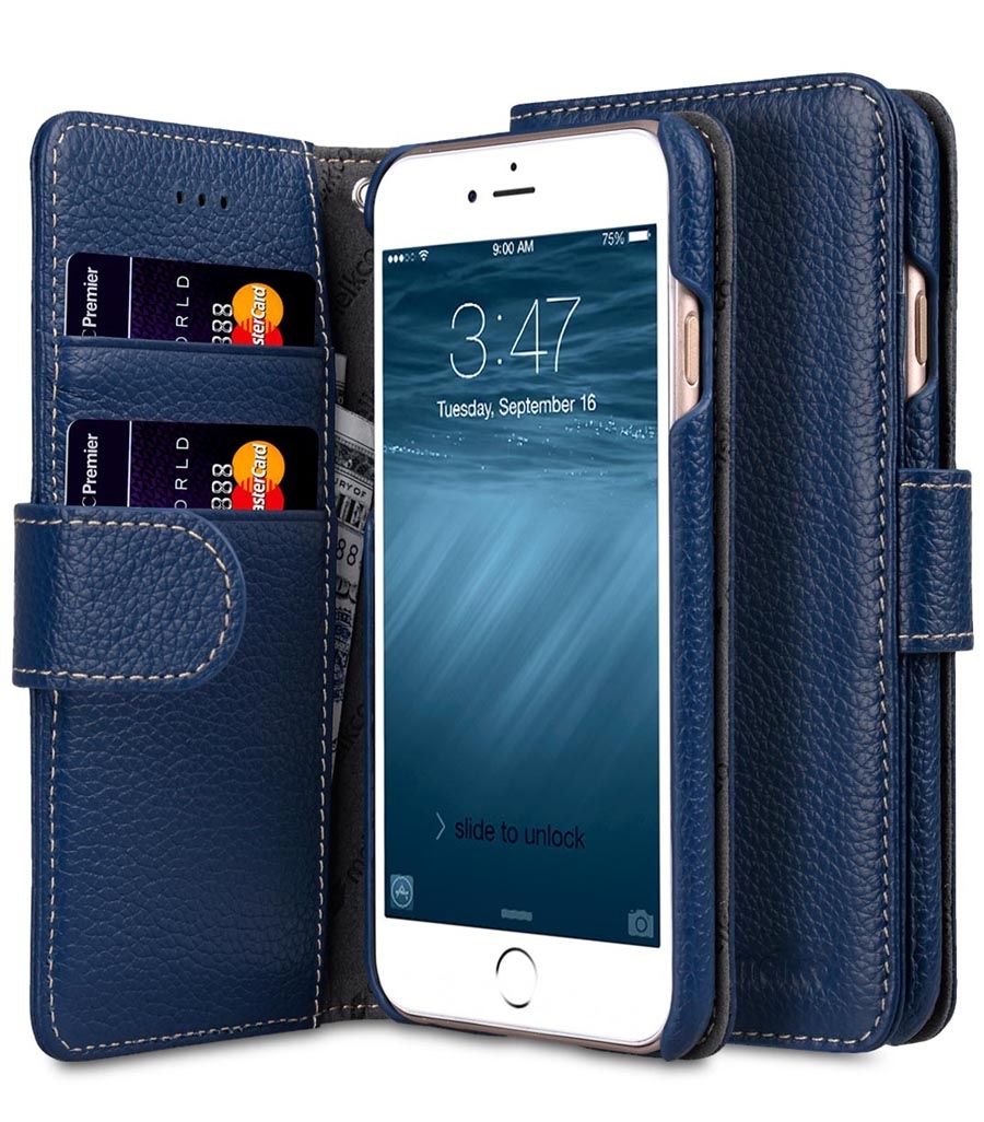 фото Чехол melkco для apple iphone 7/8 - wallet book type, dark blue