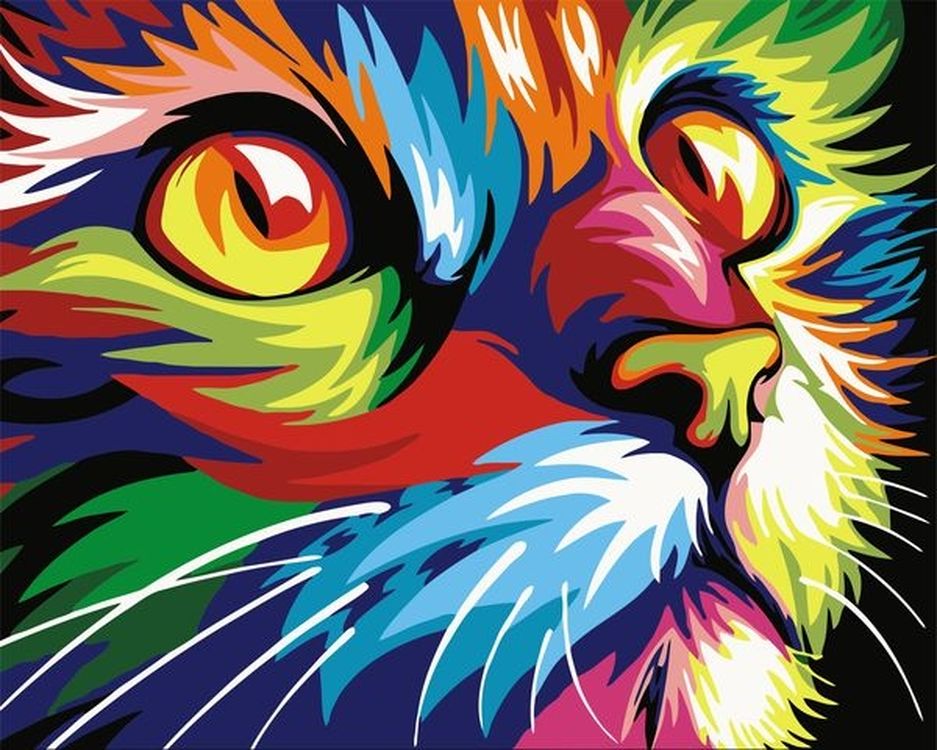 

Живопись по номерам Paintboy Радужный кот 40x50, Радужный кот