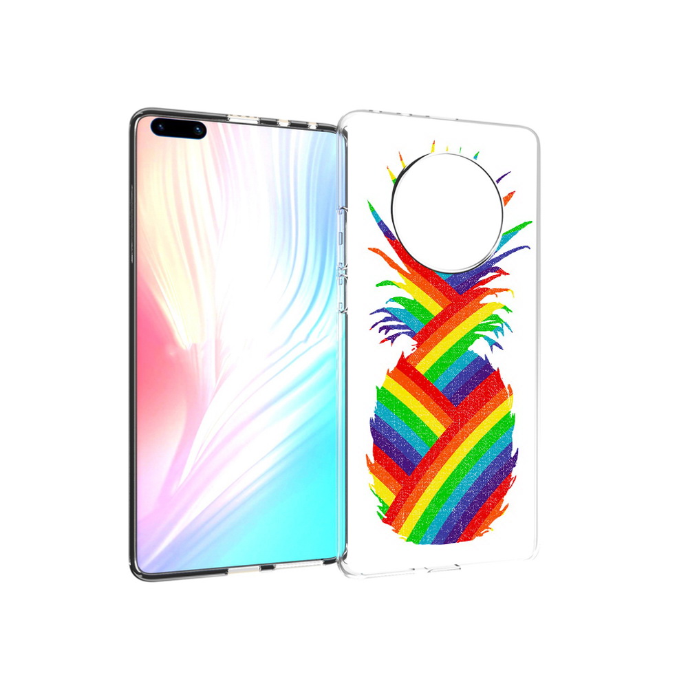 

Чехол MyPads Tocco для Huawei Mate 40 Pro радужный ананас, Прозрачный, Tocco