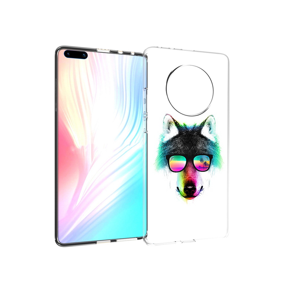 

Чехол MyPads Tocco для Huawei Mate 40 Pro радужный волк, Прозрачный, Tocco