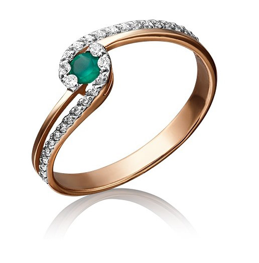 

Кольцо из золота с фианитом/халцедоном р. 18 PLATINA jewelry 01-4625-00-275-1110-47, 01-4625-00-275-1110-47