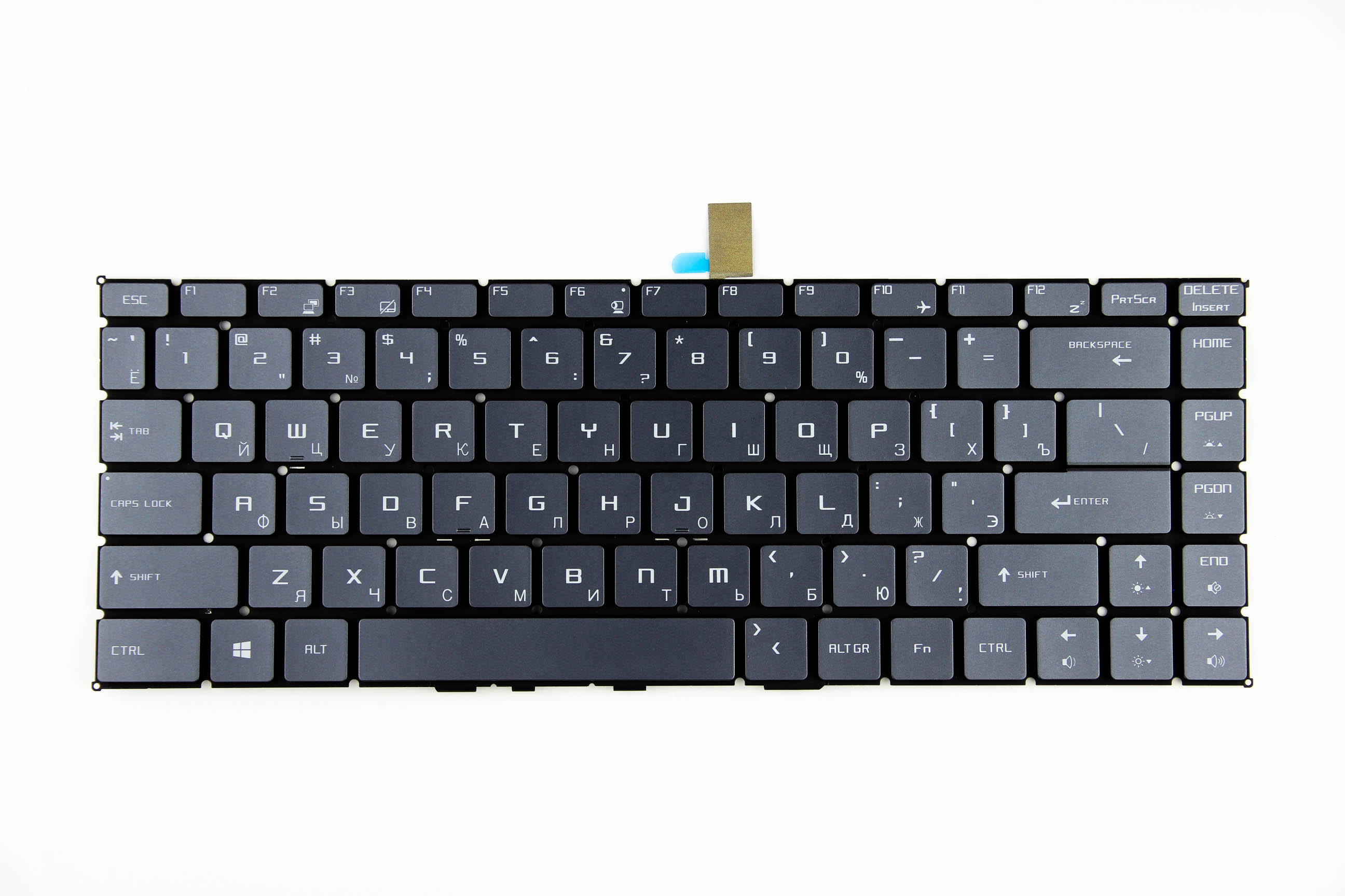 

Клавиатура для MSI GS65 GS65VR c подсветкой серая p/n: NSK-FDCBN, 9Z.NEVBN.C0R