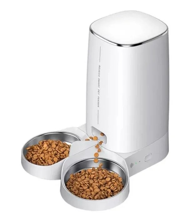 

Умная автокормушка для животных Rojeco Automatic белая, пластик, 4 л, Белый, Rojeco 4L Automatic Pet Feeder WIFI Version Double Bowl