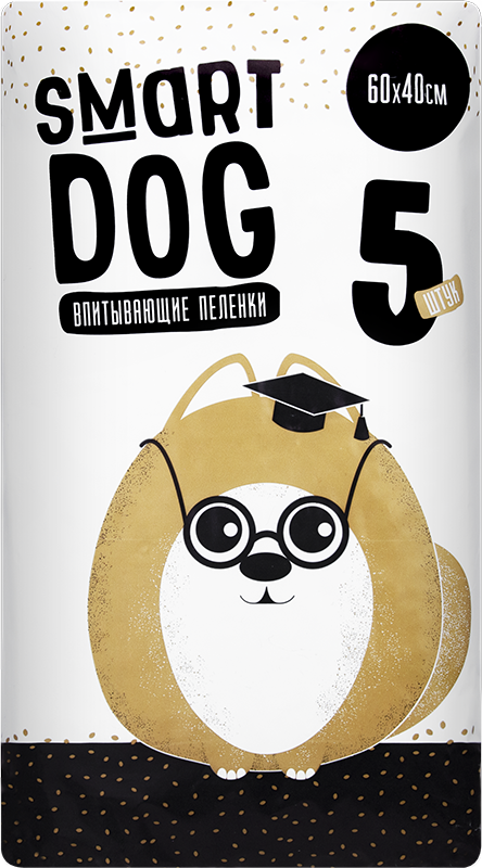 Пеленки для собак Smart Dog впитывающие 5 шт, 60*40 см