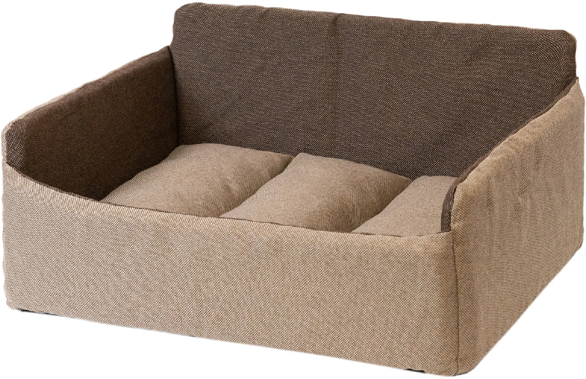 Лежак диван для собак и кошек PetTails Самсон Рогожка № 2 бежевый, 62 х 45 х 28 см