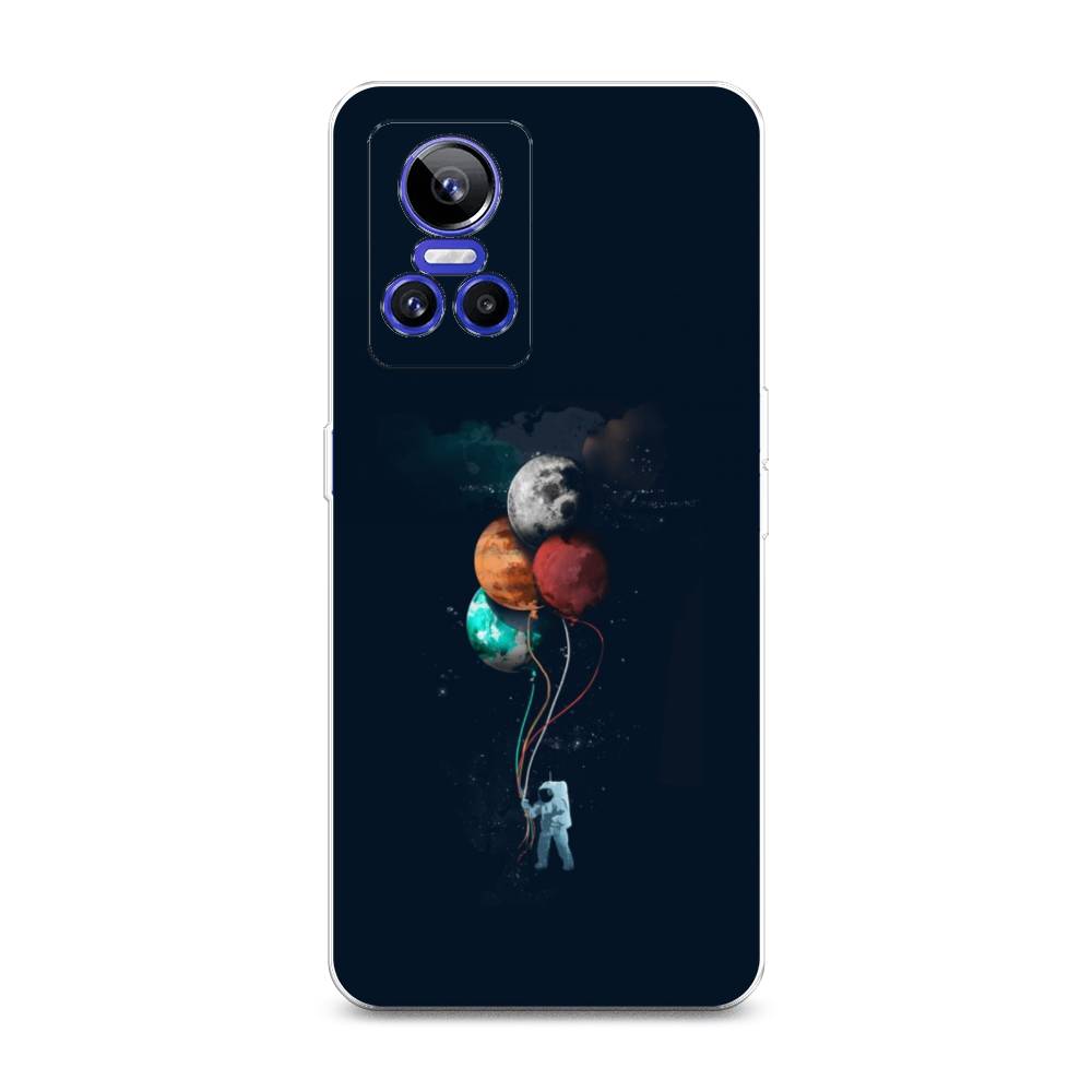 

Чехол на Realme GT Neo 3 "Космонавт с шариками", Разноцветный, 259050-4