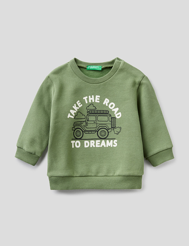 

Свитшот для мальчиков Benetton цв. зеленый р.86, 21A_3EB5C15FD