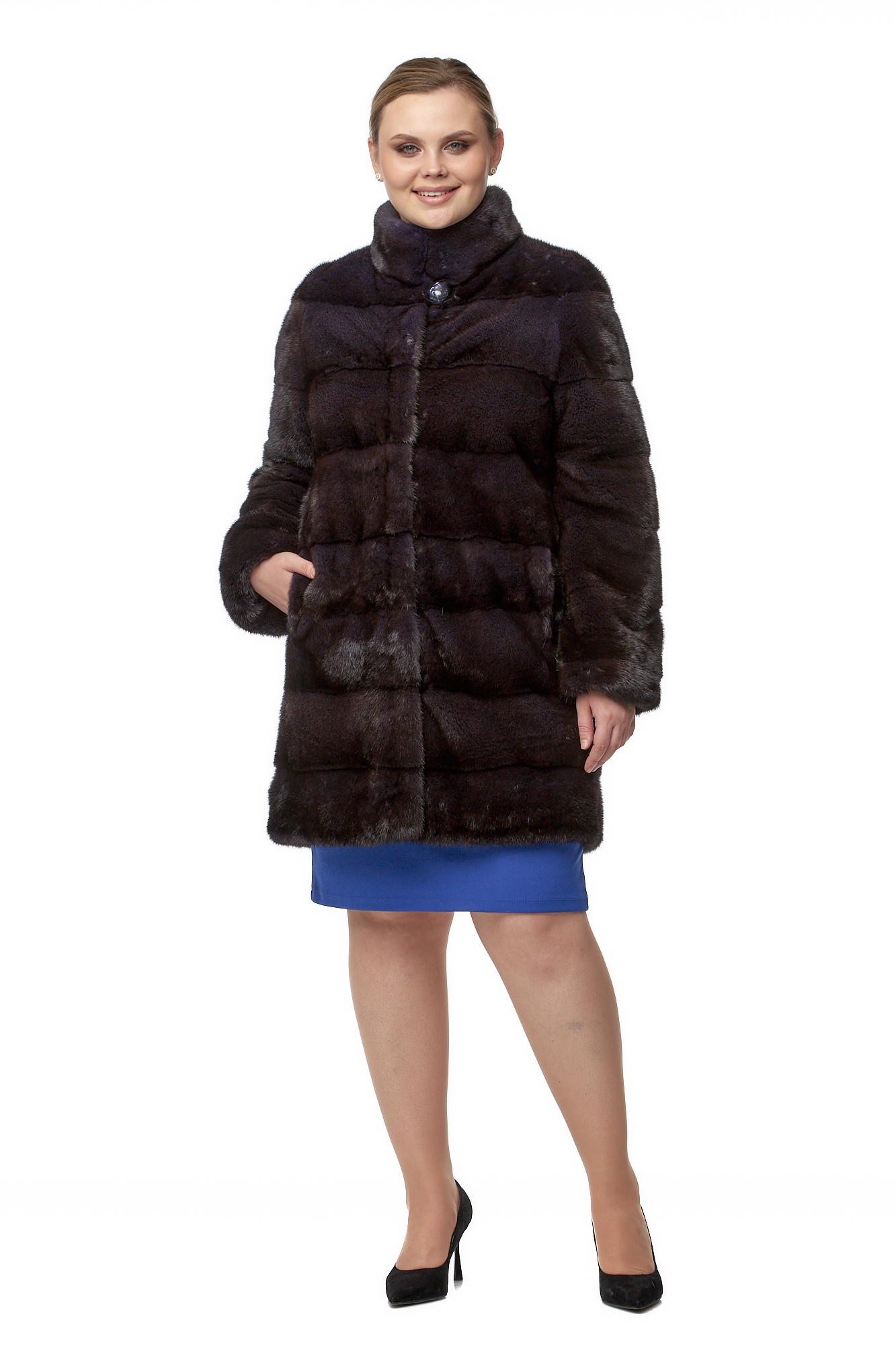 

Шуба женская МОСМЕХА 8019223 фиолетовая 50 RU, Фиолетовый, 8019223