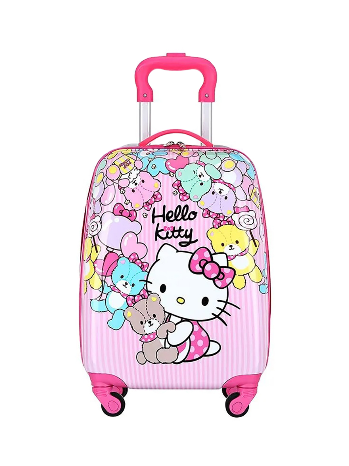 Чемодан детский на колёсах ВАШ БАГАЖ Хеллоу Китти (XS) розовый, 46х30х20