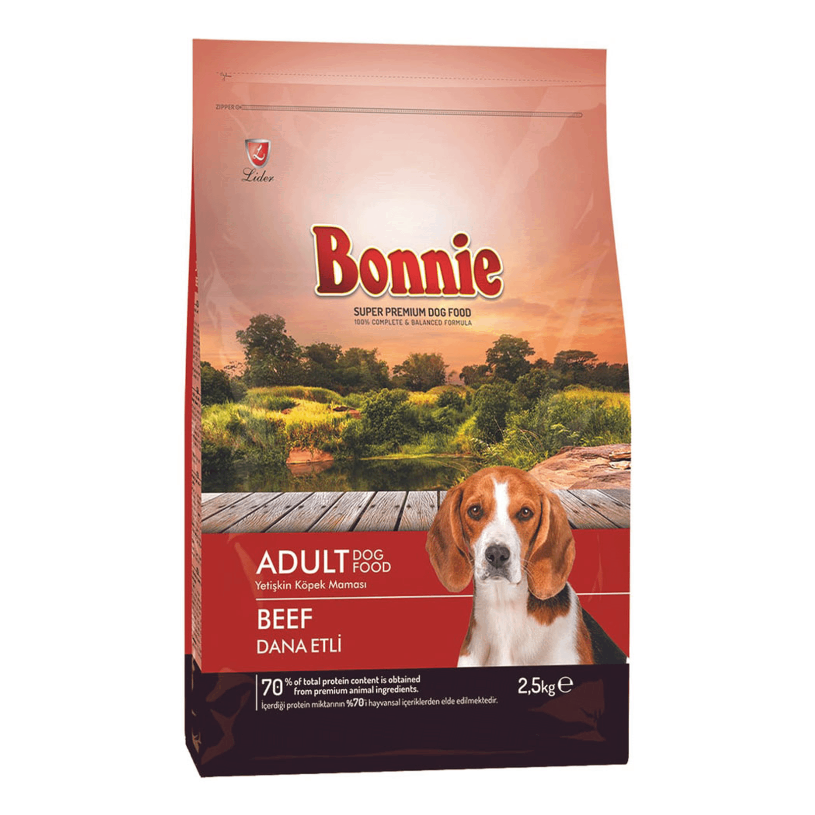 Сухой корм для собак Lider Bonnie Adult Dog Food, говядина, 2,5 кг