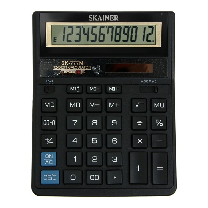 Калькулятор настольный большой 12-разрядный, SKAINER SK-777M, двойное питание, двойная пам