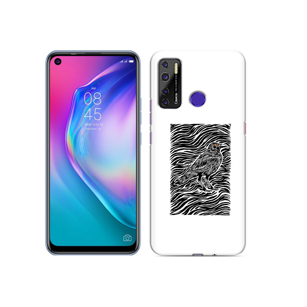 

Чехол MyPads Tocco для Tecno Camon 15 ворон в абстракции, Прозрачный, Tocco