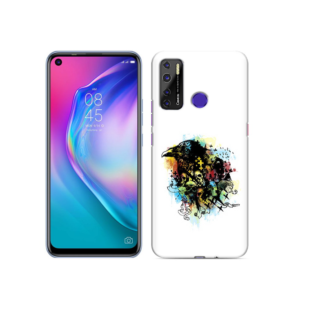 

Чехол MyPads Tocco для Tecno Camon 15 ворон и черепа, Прозрачный, Tocco