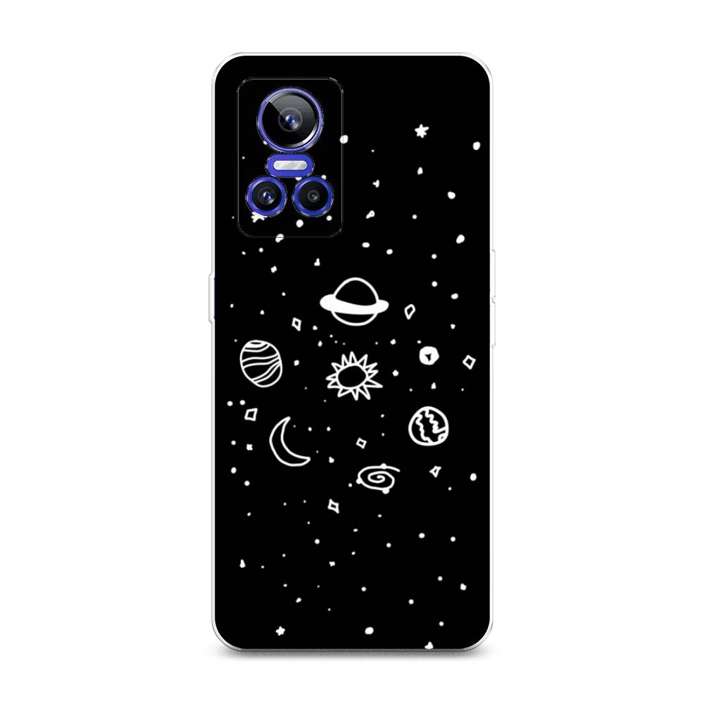 

Чехол на Realme GT Neo 3 "Дудл солнечной системы", Бежевый;серый, 259050-2