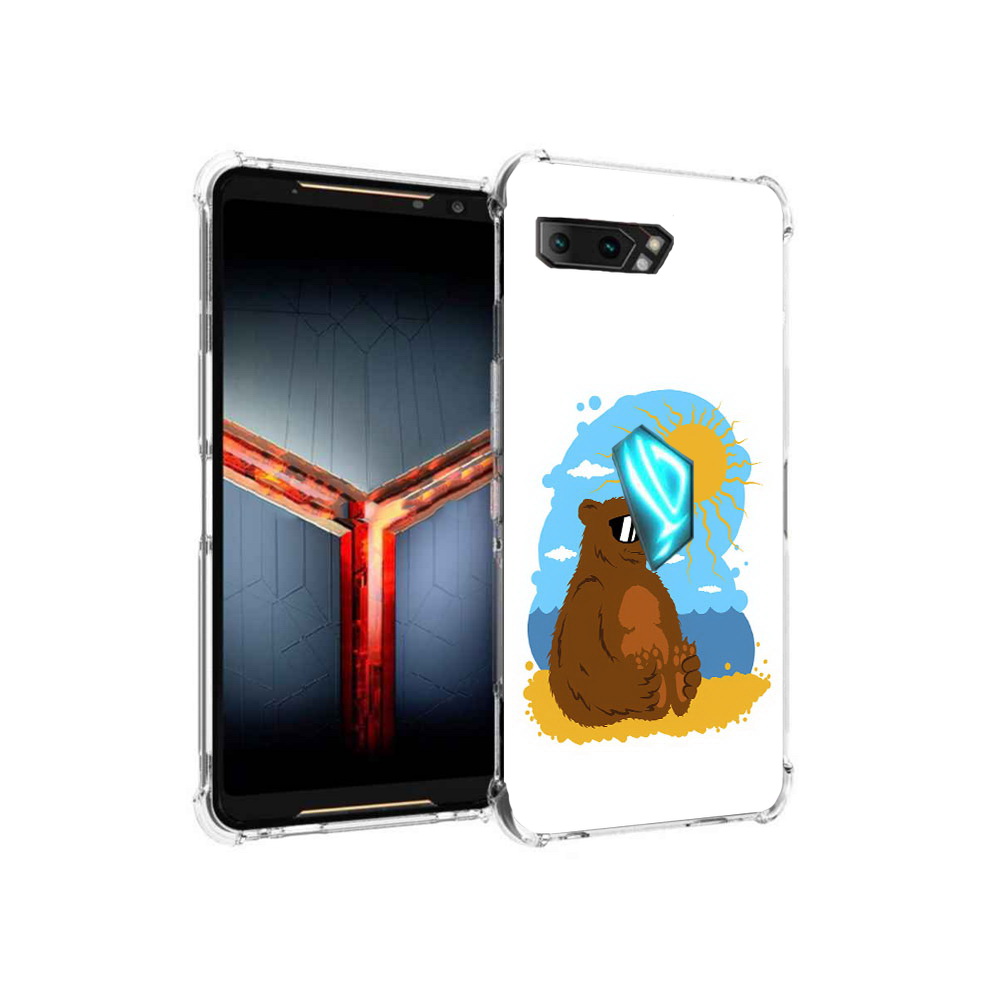 

Чехол MyPads Tocco для Asus ROG Phone 2 медведь на чиле, Прозрачный, Tocco