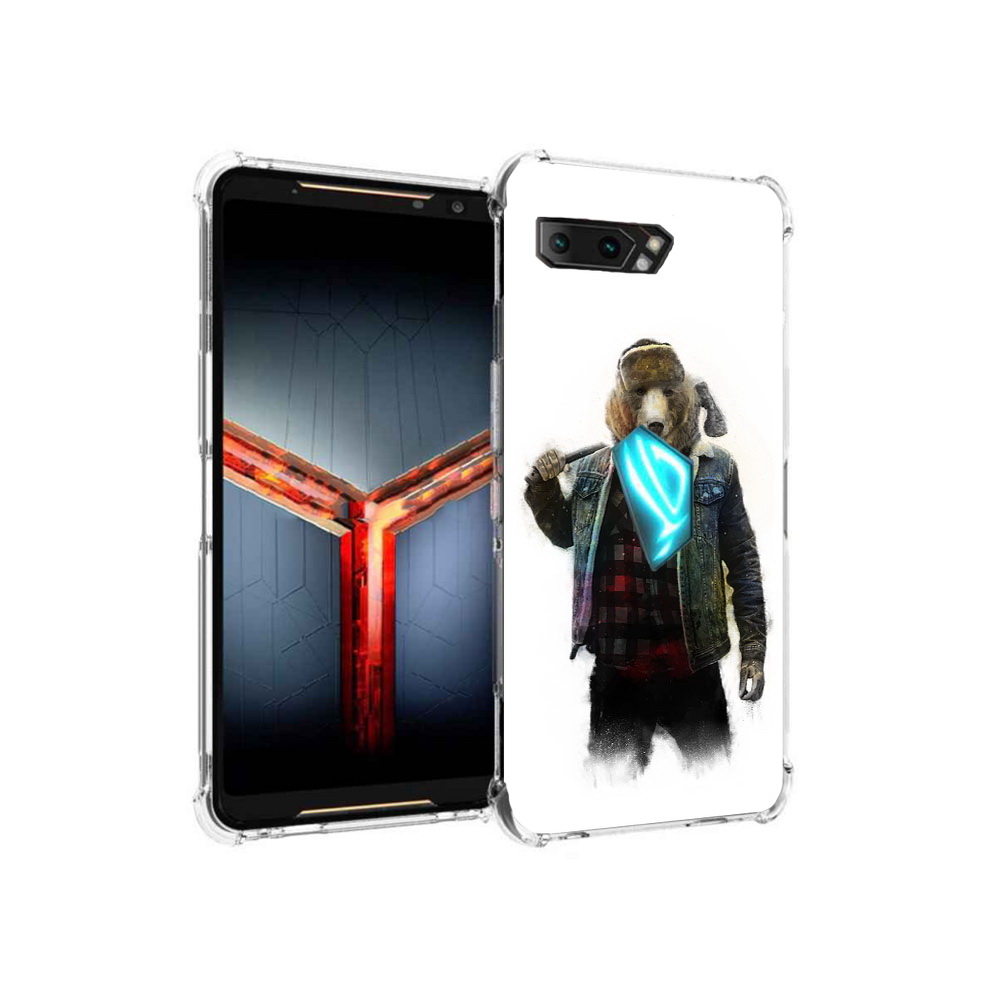 

Чехол MyPads Tocco для Asus ROG Phone 2 медведь с топором, Прозрачный, Tocco