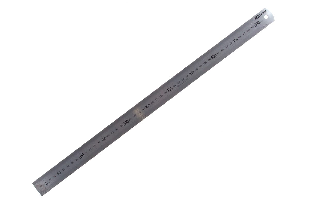 Измерительная металлическая линейка 500х30 Micron МИК 34312 измерительная металлическая линейка micron
