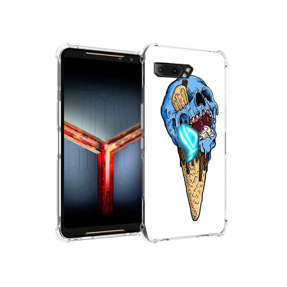 

Чехол MyPads Tocco для Asus ROG Phone 2 мороженное череп, Прозрачный, Tocco