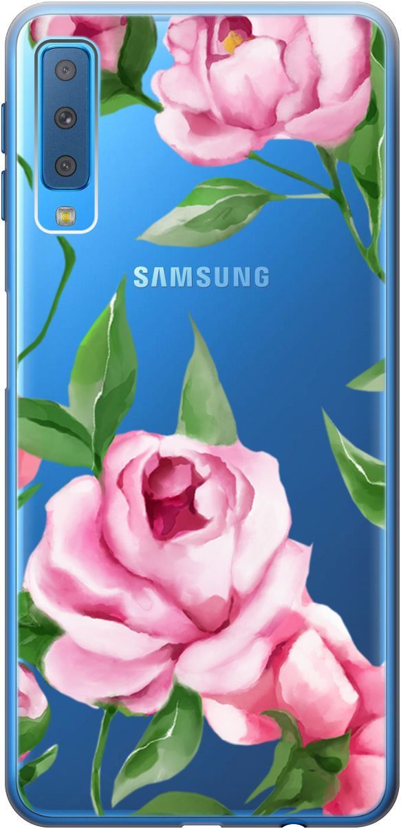 

Чехол на Samsung Galaxy A7 (2018) с принтом "Amazing Peonies" прозрачный, Прозрачный;розовый, 5396