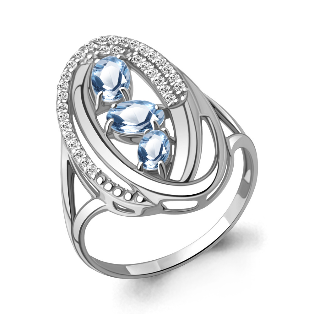 

Кольцо из серебра р. 17,5 AQUAMARINE 6970205А_925_р, 6970205А_925_р