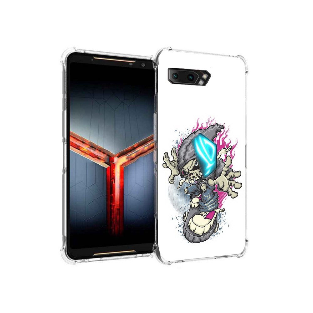 фото Чехол mypads tocco для asus rog phone 2 нарисованный скелет на скейт борде