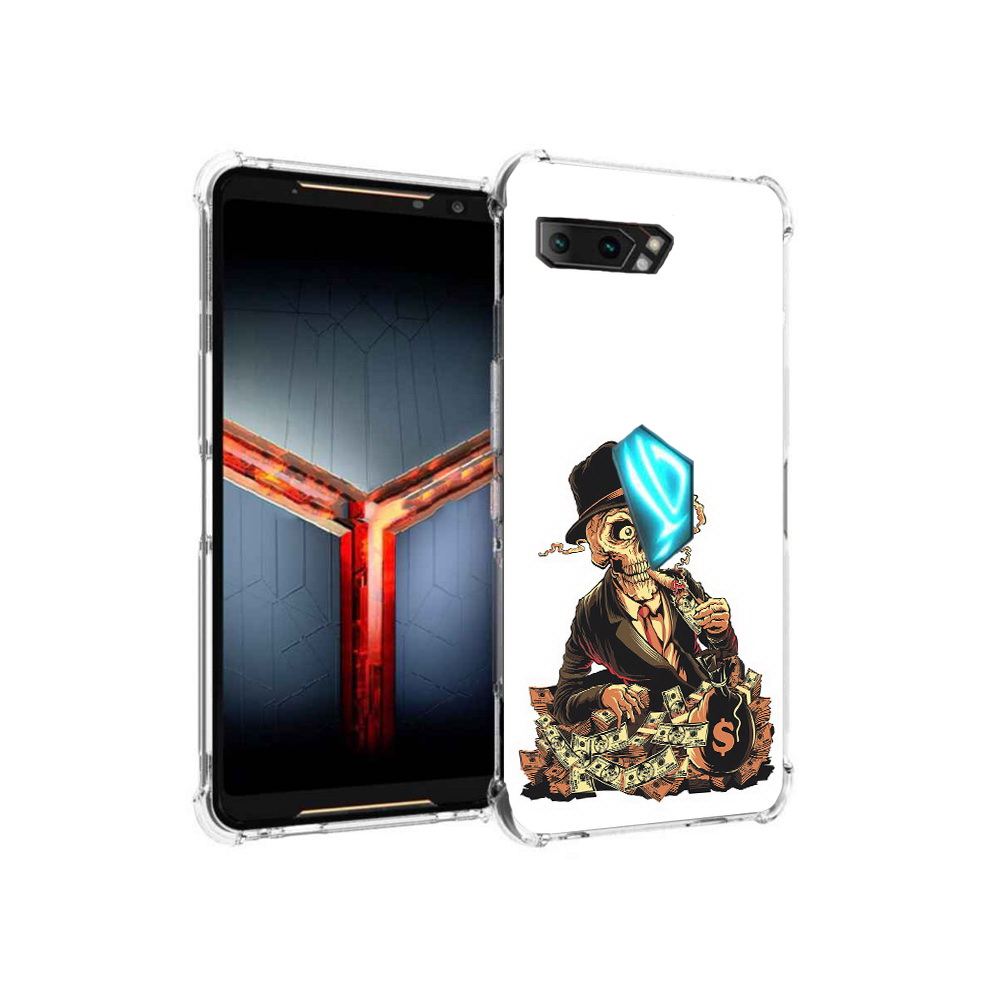 

Чехол MyPads Tocco для Asus ROG Phone 2 нарисованный череп с сигаретой, Прозрачный, Tocco