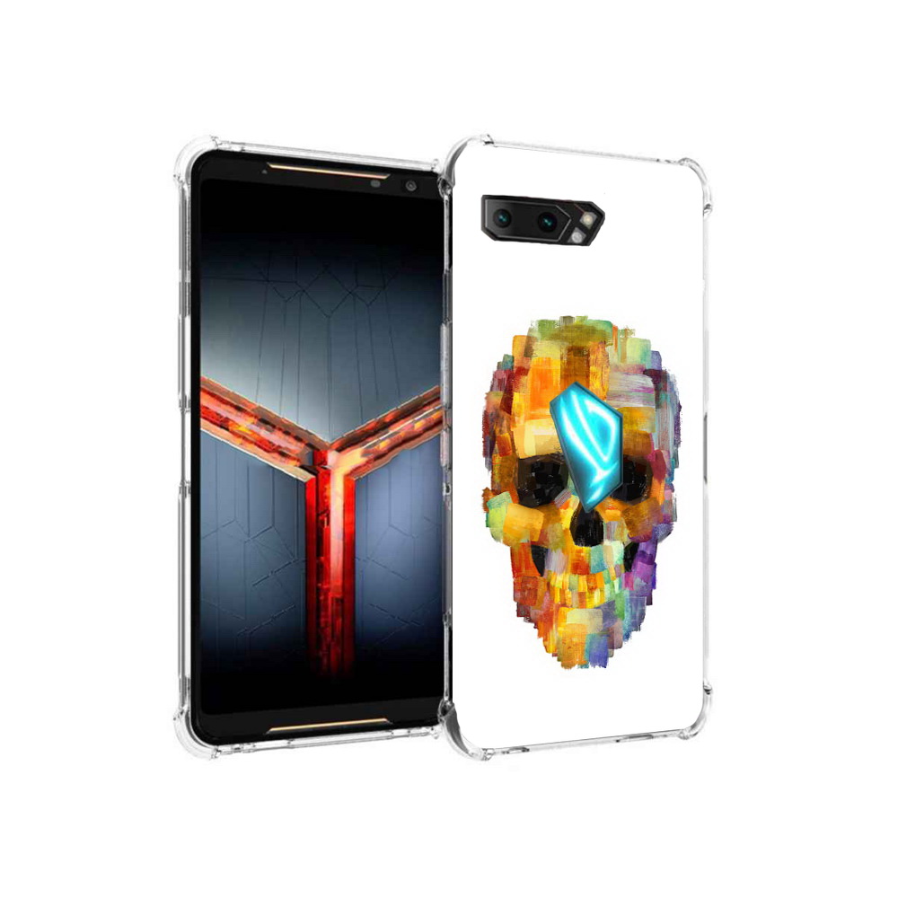 

Чехол MyPads Tocco для Asus ROG Phone 2 нарисованный череп, Прозрачный, Tocco