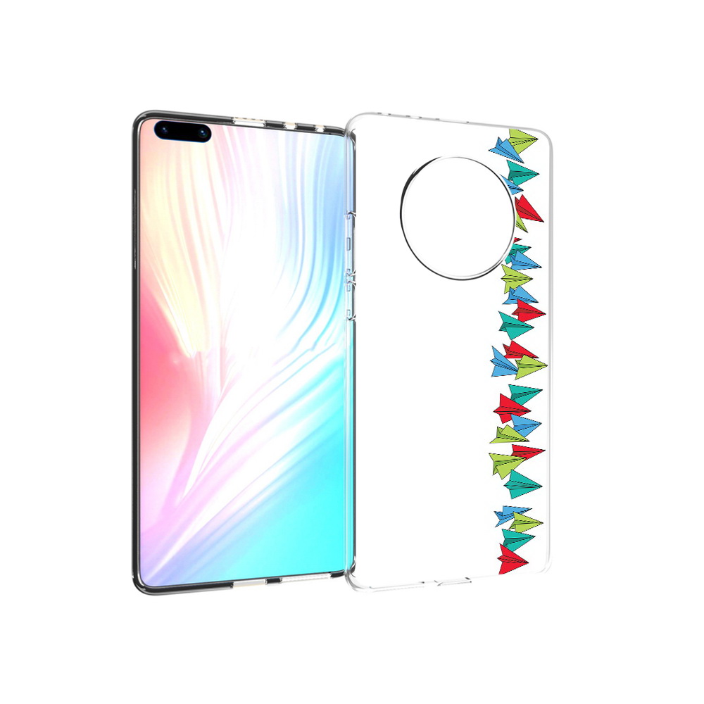 

Чехол MyPads Tocco для Huawei Mate 40 Pro самолетики из листочков, Прозрачный, Tocco