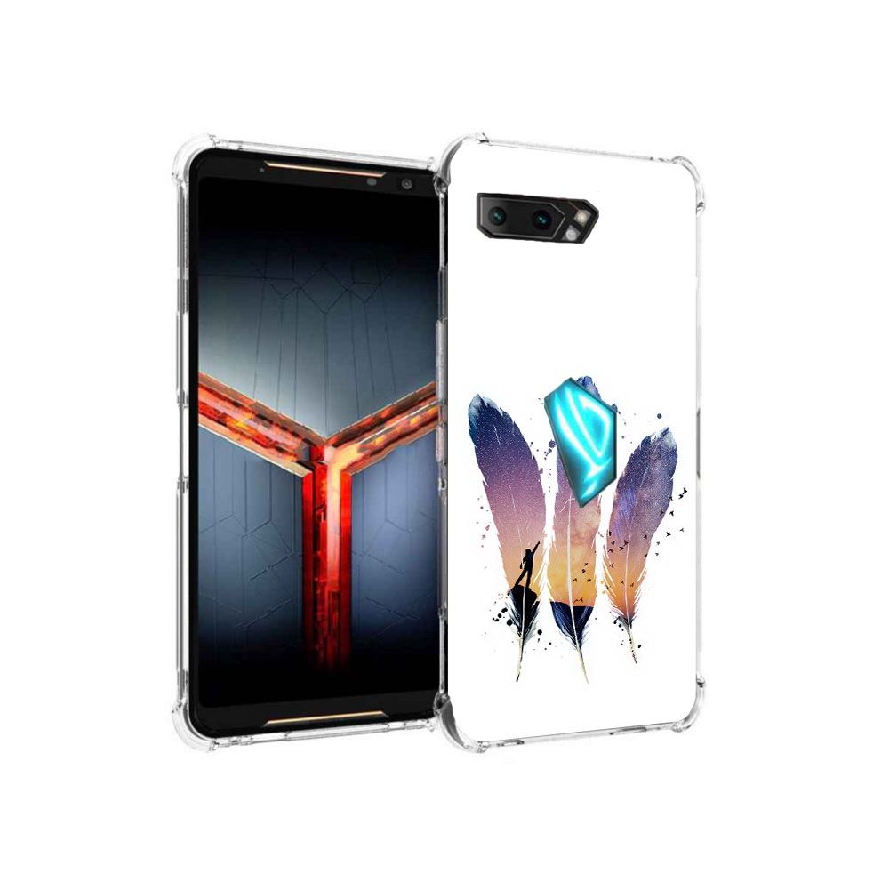 

Чехол MyPads Tocco для Asus ROG Phone 2 небесные перья, Прозрачный, Tocco