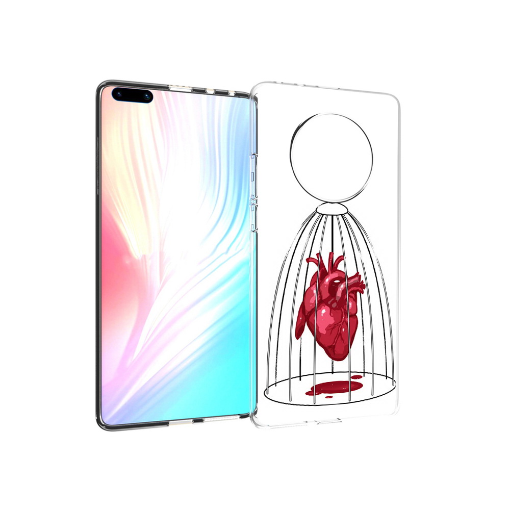 

Чехол MyPads Tocco для Huawei Mate 40 Pro сердце в клетке, Прозрачный, Tocco