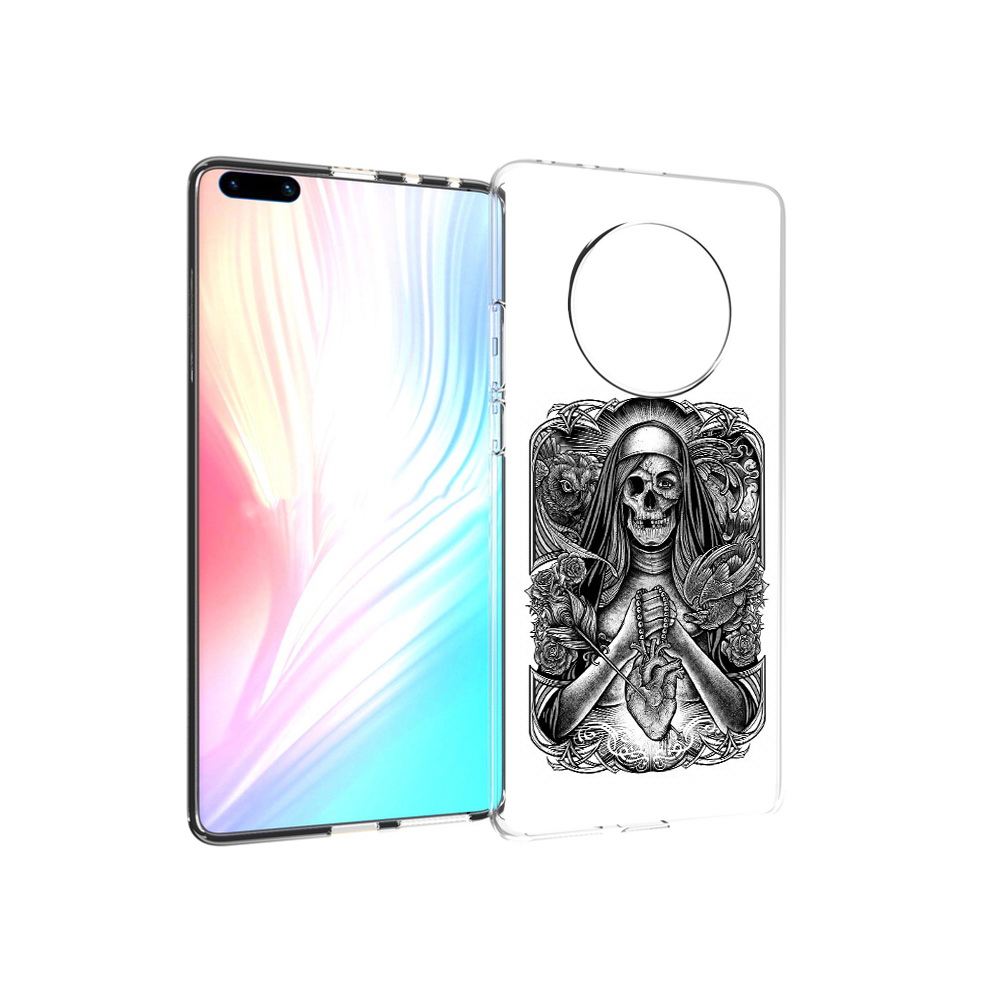 

Чехол MyPads Tocco для Huawei Mate 40 Pro скелет с сердцем, Прозрачный, Tocco