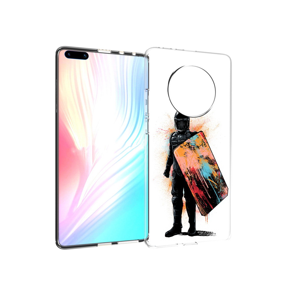 

Чехол MyPads Tocco для Huawei Mate 40 Pro солдат с красочным щитом, Прозрачный, Tocco