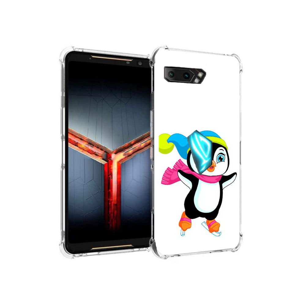 

Чехол MyPads Tocco для Asus ROG Phone 2 пингвин на коньках, Прозрачный, Tocco