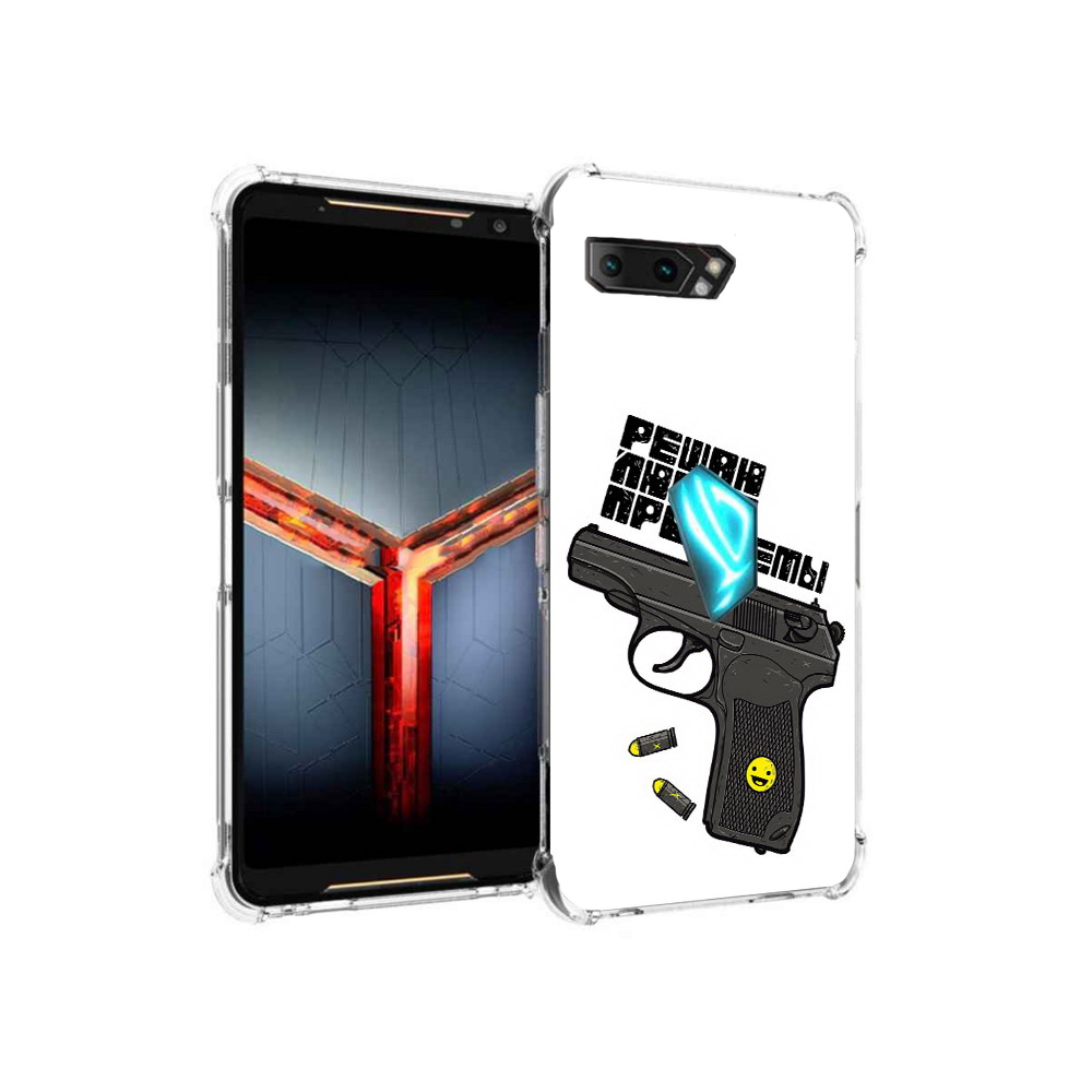 

Чехол MyPads Tocco для Asus ROG Phone 2 пистолет против проблем, Прозрачный, Tocco