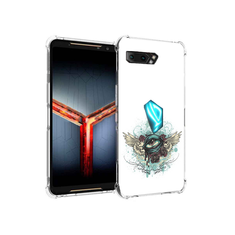 

Чехол MyPads Tocco для Asus ROG Phone 2 плачущий глаз с крыльями, Прозрачный, Tocco