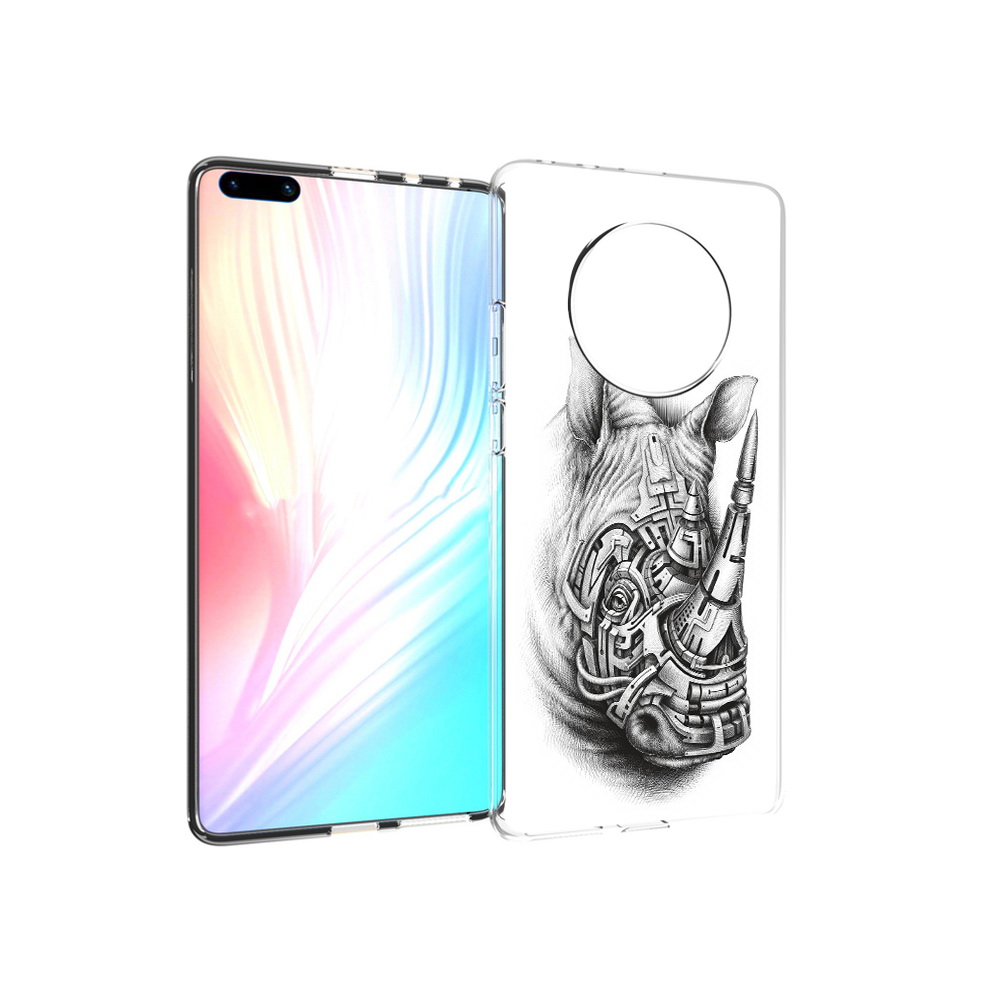 

Чехол MyPads Tocco для Huawei Mate 40 Pro стальной носорог, Прозрачный, Tocco