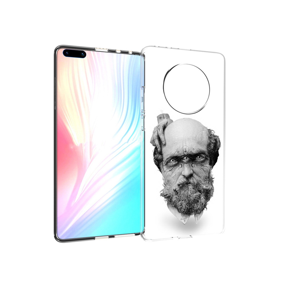 

Чехол MyPads Tocco для Huawei Mate 40 Pro страшный бородатый мужчина абстракция, Прозрачный, Tocco