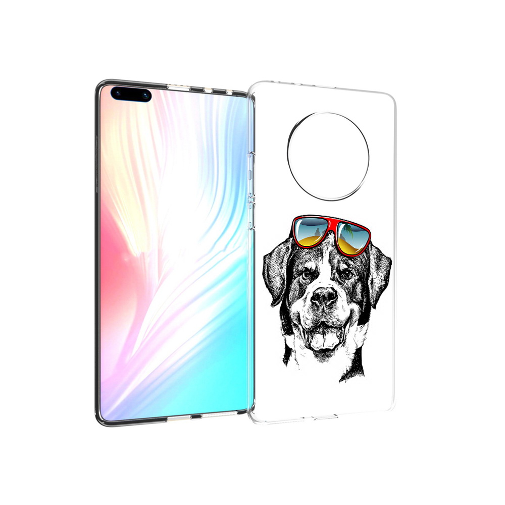 

Чехол MyPads Tocco для Huawei Mate 40 Pro счастливая собака, Прозрачный, Tocco